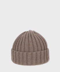 Borsalino Hill Beanie Ribbed Eco Cashmere Hat, Camel