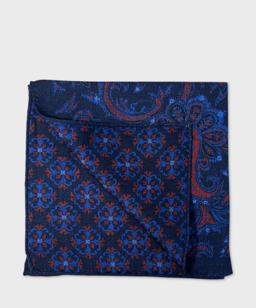 Arcuri pocket square, double-face, wool and...