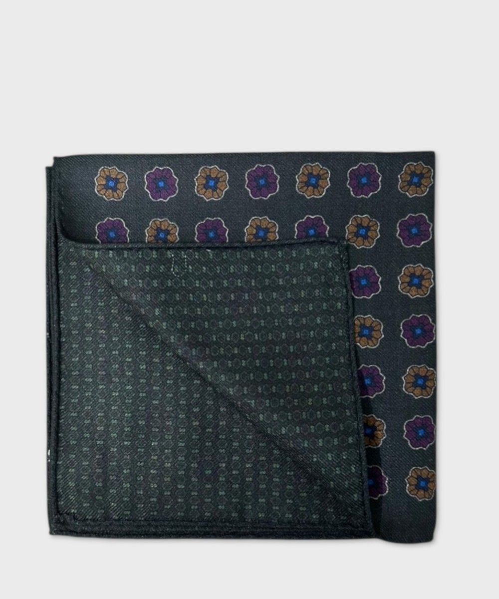 Arcuri pocket square, double-face, wool and...
