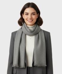 Bluestars Milazzo wool and cashmere blend scarf, dark grey