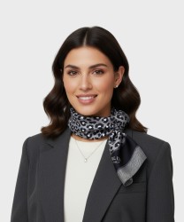 Bluestars Archive Mia silk scarf, spotted grey