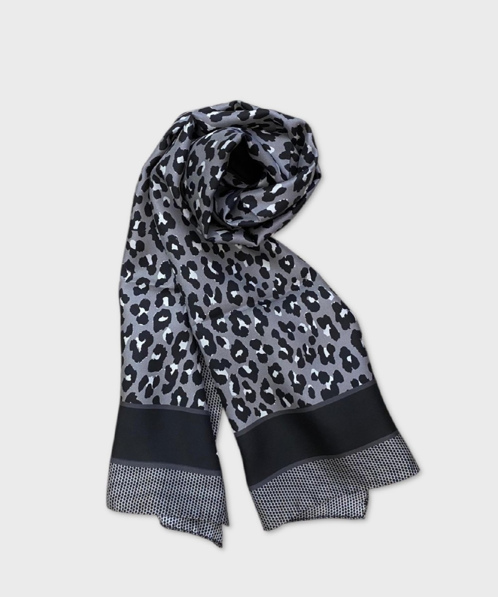 Bluestars Mia silk scarf, spotted grey