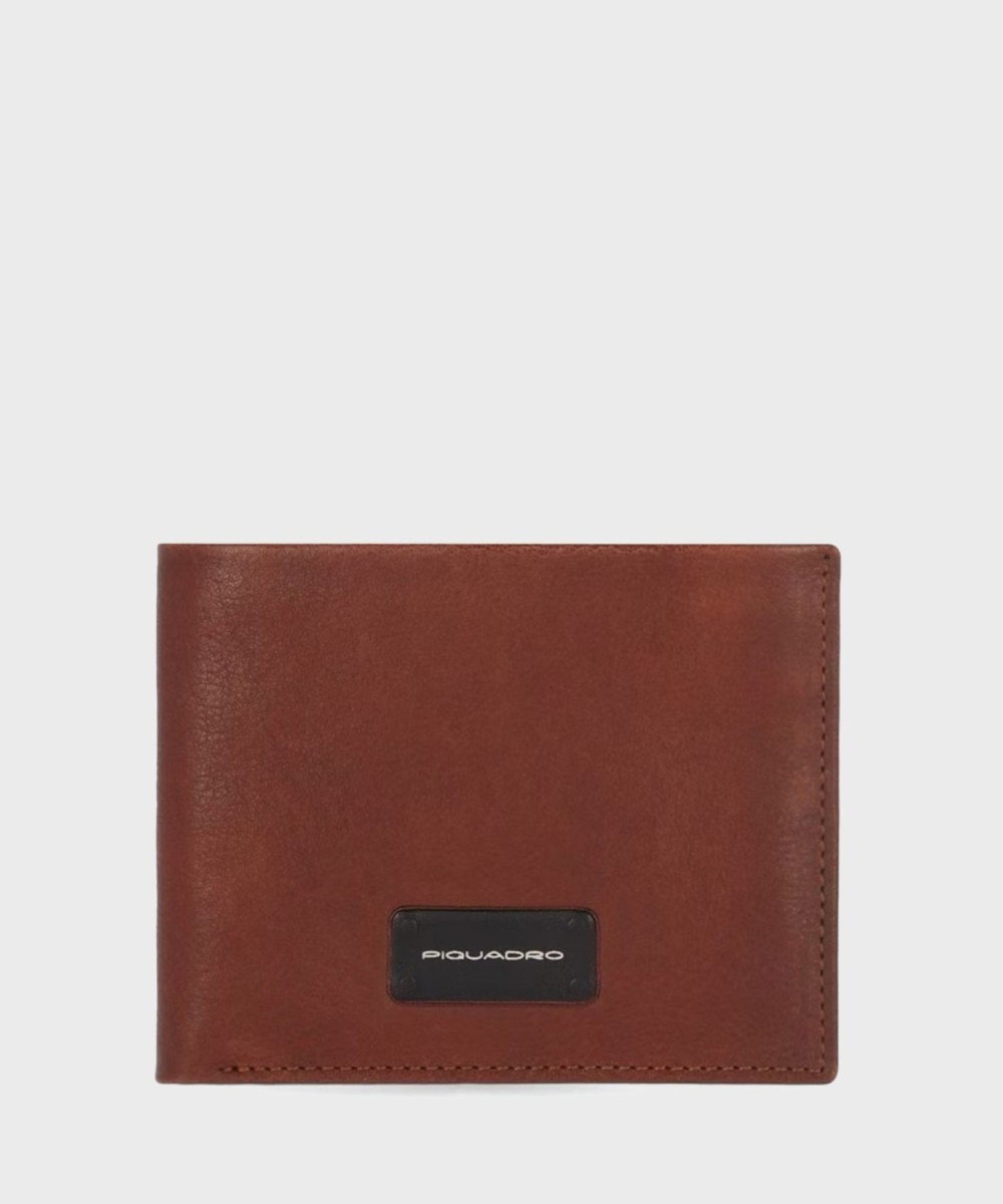 Piquadro Harper portafogli 6 cc in pelle marrone