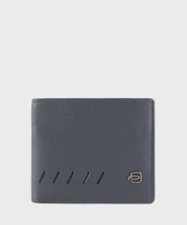 Piquadro Nabucco portafogli 6 cc in pelle blu