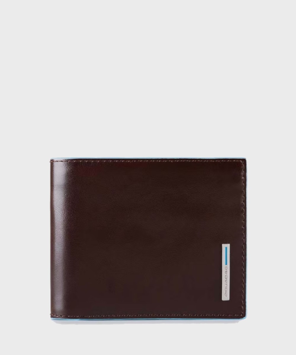 Piquadro Blue Square wallet 6 cc, mahogany