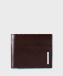 Piquadro Blue Square 6 cc wallet, mahogany