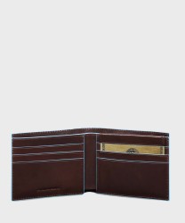 Piquadro Blue Square 6 cc wallet, mahogany