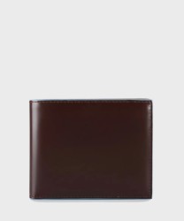 Piquadro Blue Square wallet with coin purse, 3 cc, mahogany