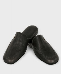 Galise soft calfskin bedroom slippers, black