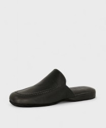 Galise soft calfskin bedroom slippers, black