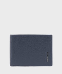 Piquadro Modus Special portafogli 6+2 cc con flap in pelle blu