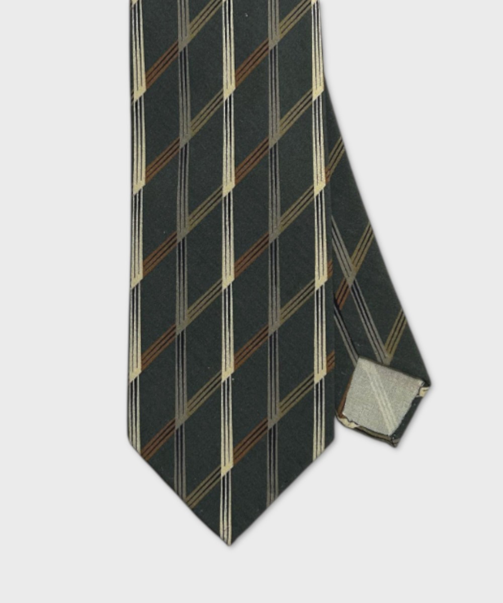 Arcuri seven-fold silk tie with oblique square,...