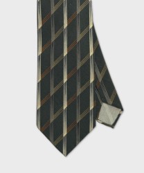 Arcuri seven-fold silk tie with oblique square, green