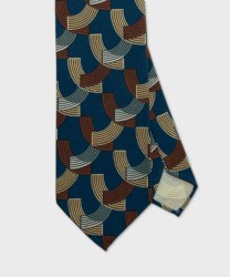 Arcuri seven-fold silk tie with geometric pattern