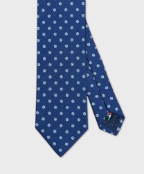 Galise three-fold silk tie, blue