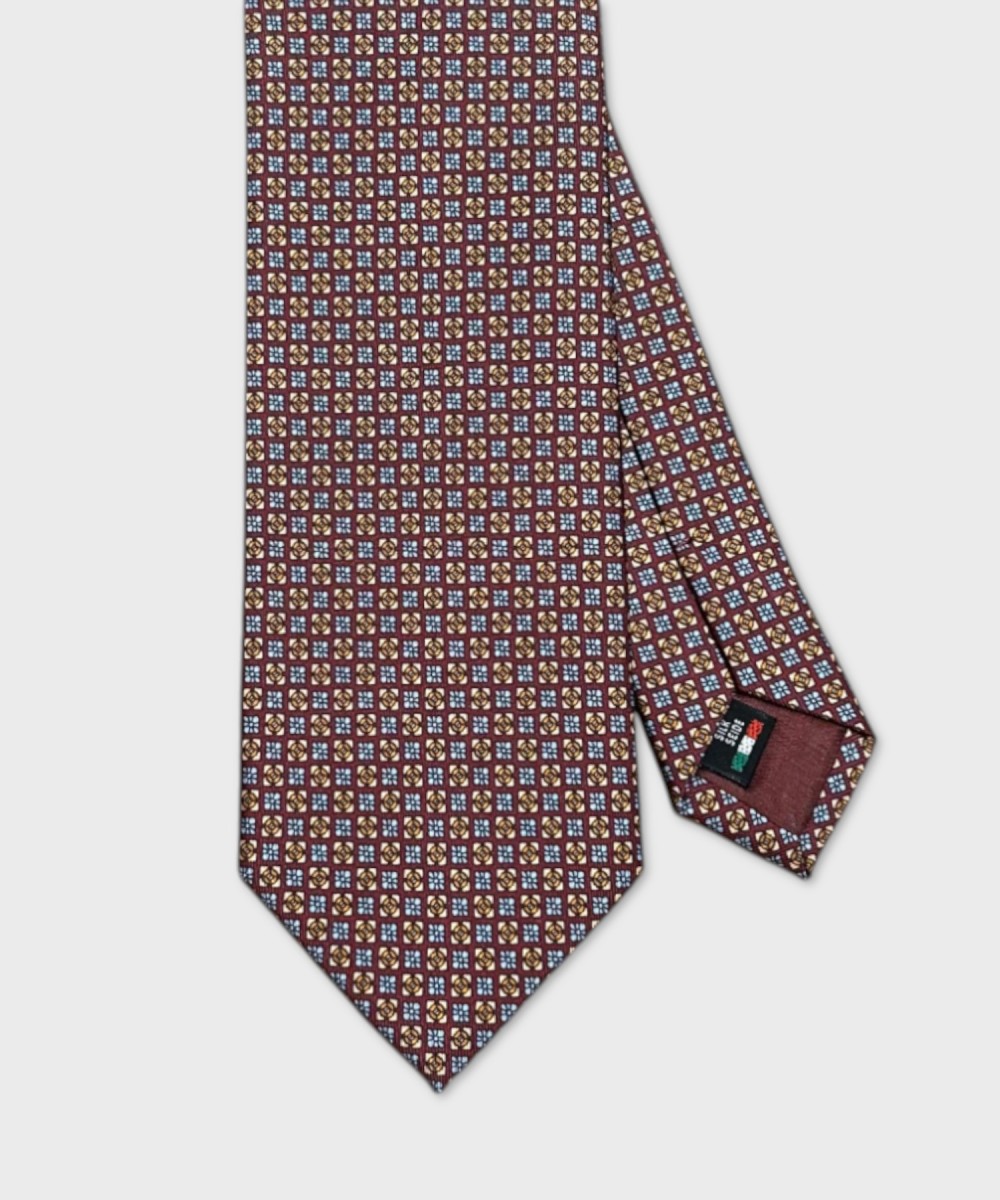 Galise three-fold silk tie, red