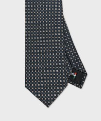 Galise three-fold silk tie, dark green