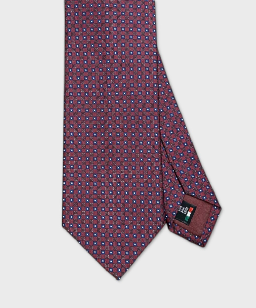 Galise three-fold silk tie, amarone red