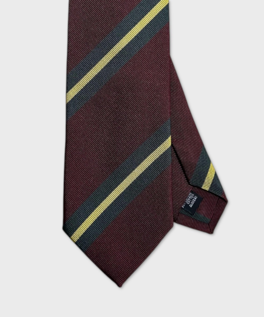 Arcuri three-fold silk and cotton regimental tie, red