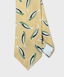 Arcuri seven-fold silk tie, beige