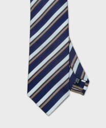 Arcuri three-fold silk tie, regimental blue