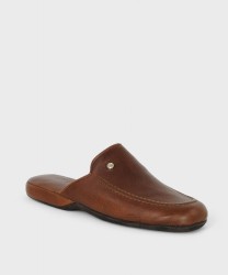 Galise soft calfskin bedroom slippers, chestnut
