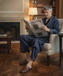 Galise soft calfskin bedroom slippers, chestnut