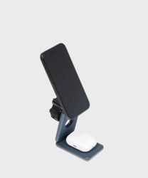 Piquadro 3-in-1 charger with magnetic holder, grey