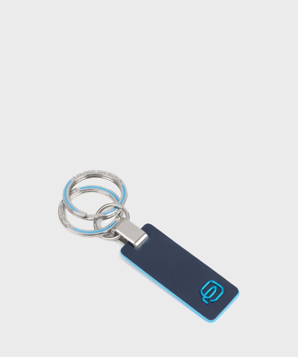 Piquadro Blue Square flat key ring, blue