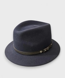 Panizza Trento Amiata cappello in feltro coniglio, blu