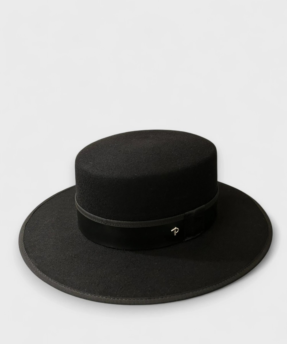 Panizza Torino cappello feltro lana Chianti, nero
