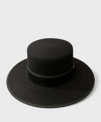 Panizza Torino cappello feltro lana Chianti, nero