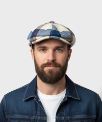 Archivio coppola derby 8 spicchi in lana, fantasia Scottish