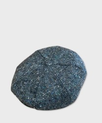 Archivio coppola derby 8 spicchi in lana tweed, azzurro