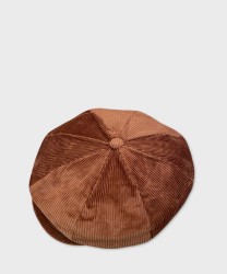 Galise 8-piece derby cap in velvet, dark brown