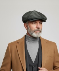 Galise 8-piece derby cap in velvet, green