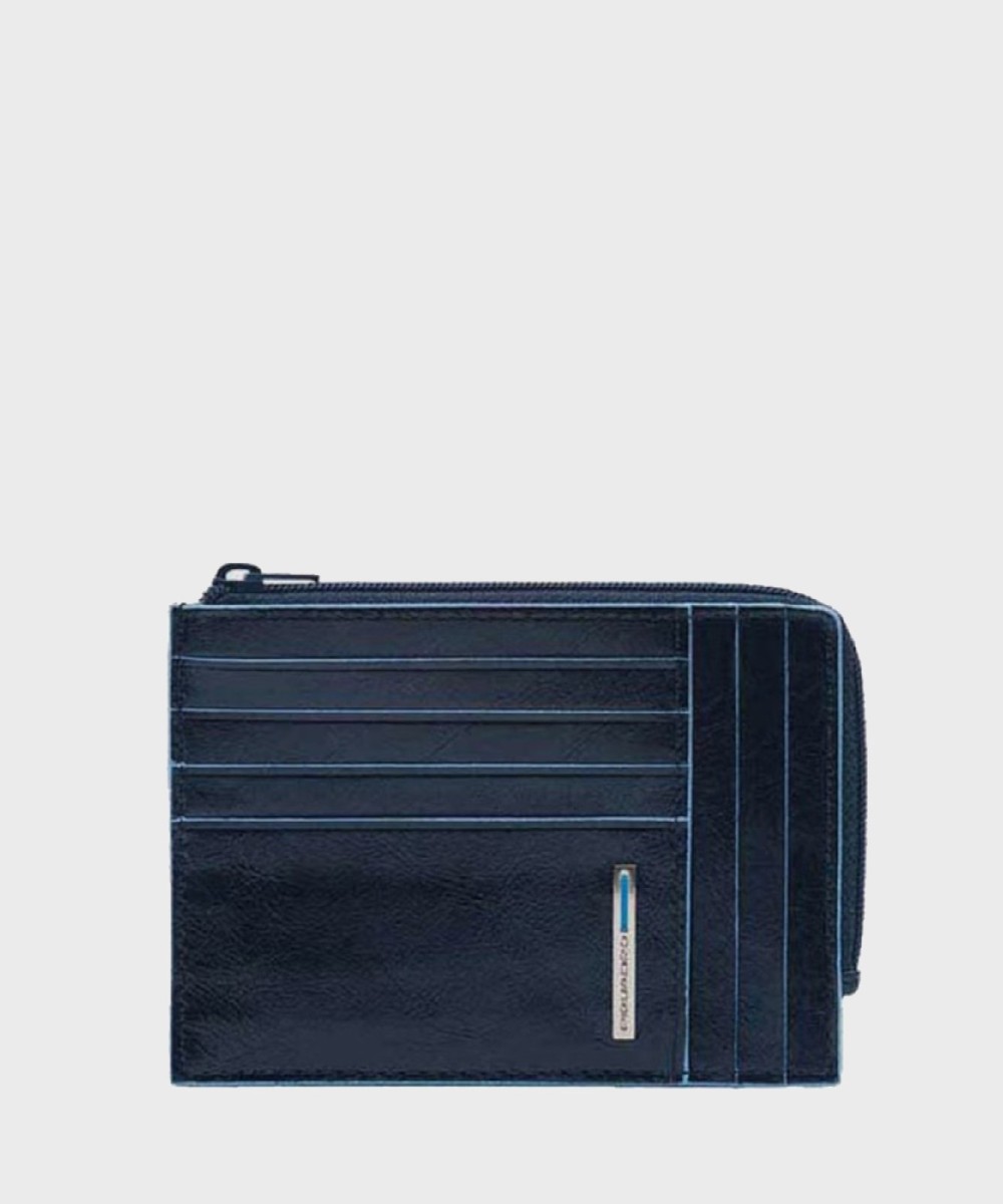 Piquadro Blue Square large zip-up wallet with...