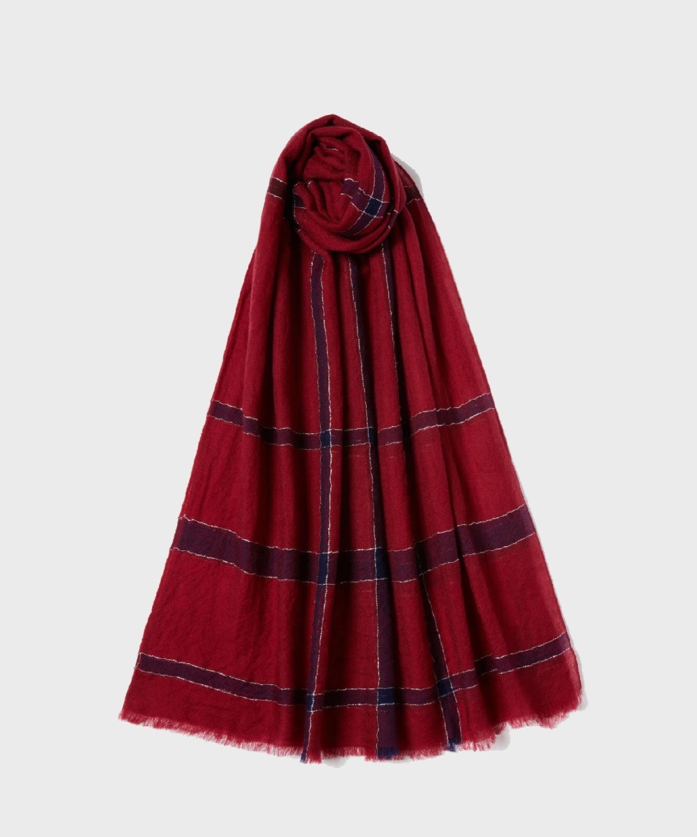Marella Cipro sciarpa in lana e lurex, rosso