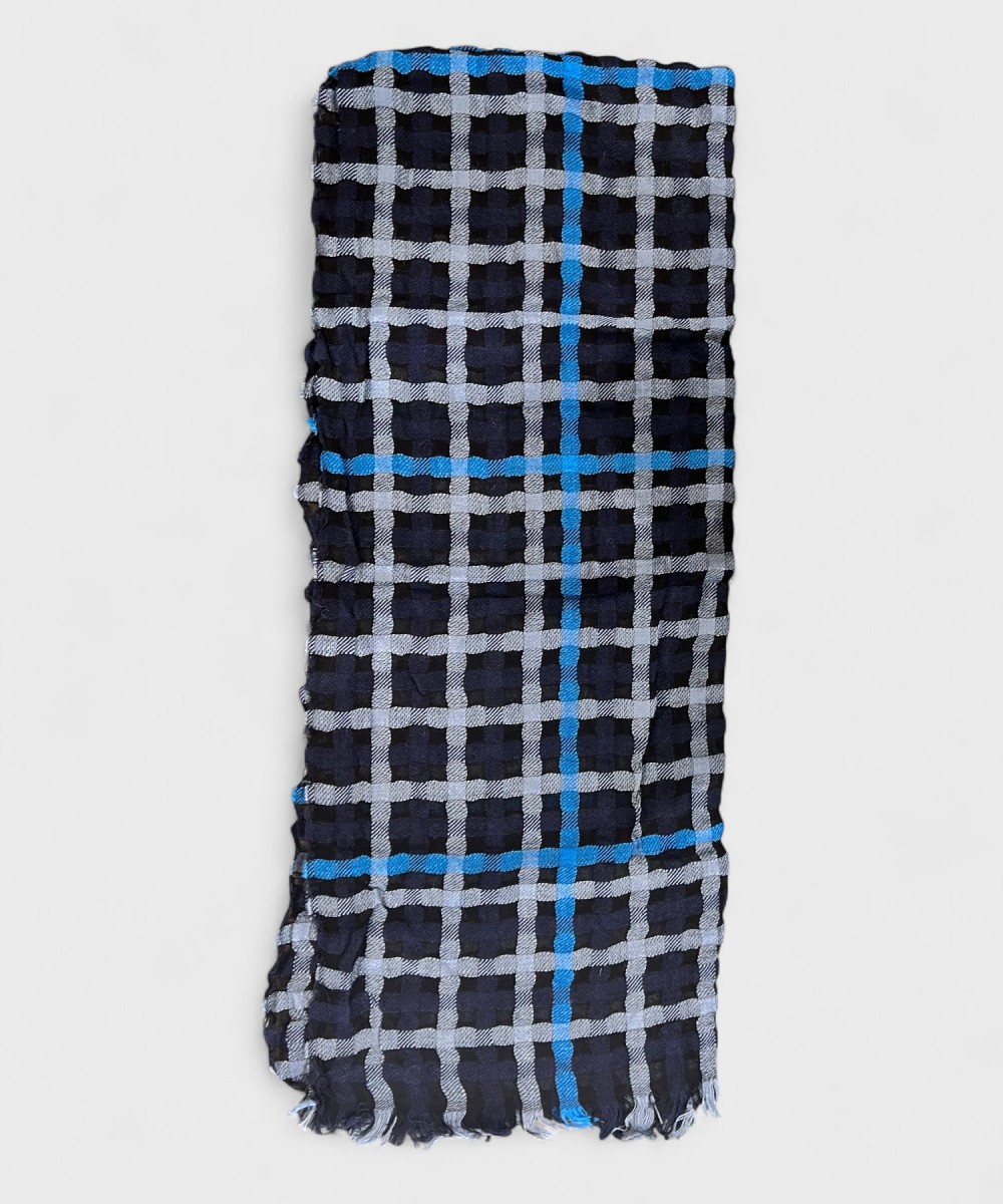 Piquadro x Ratti sciarpa fantasia blu navy nero