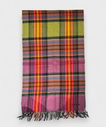 Piquadro x Ratti scarf with red, pink, green pattern