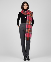 Piquadro x Ratti orange pink blue patterned scarf