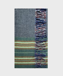 Galise acrylic stole with fringes, grey green