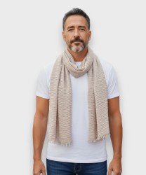 Galise Positano sciarpa in cotone e modal beige