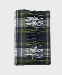 Galise virgin wool scarf with tartan pattern, dark green