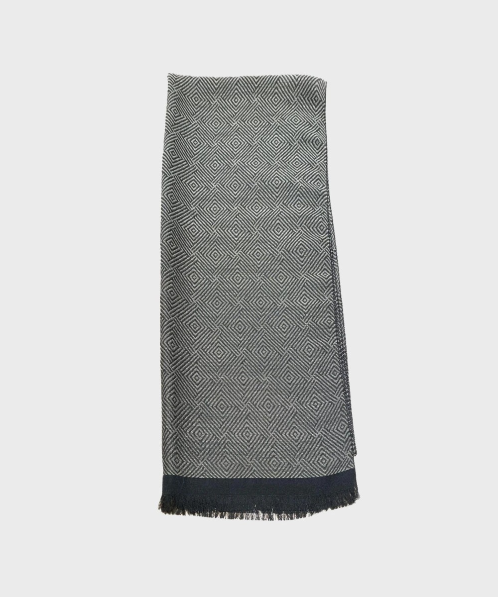 Galise wool blend scarf with checked pattern,...