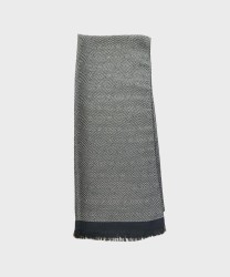 Galise wool blend scarf with checked pattern, black
