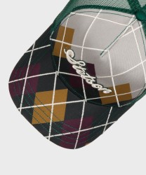 Stetson Trucker baseball cap Argyle Check, gray wine