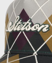 Stetson Trucker cappello baseball Argyle Check, grey wine