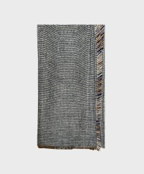 Galise scarf with rust tartan pattern