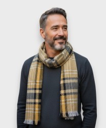 Galise Liu wool scarf, caramel pattern